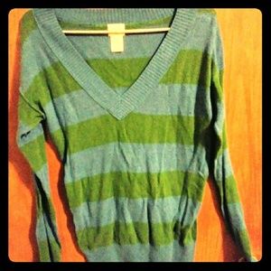 Mission Blue and green stripped sweater